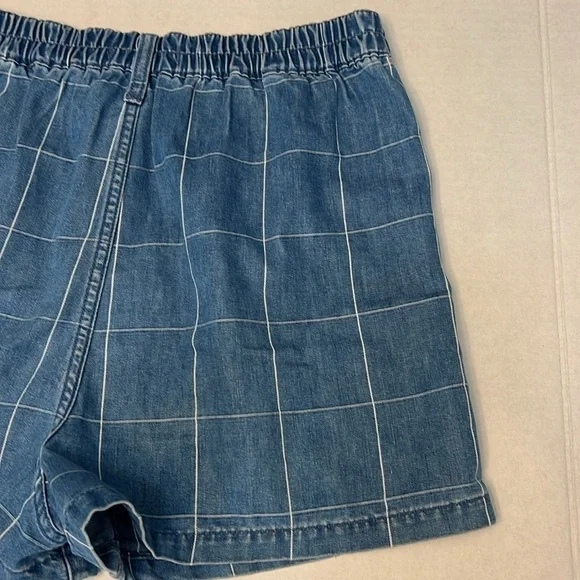 MADEWELL DENIM INDIGO WINDOWPANE HIGH RISE SHORTS 27 - Picture 8 of 16